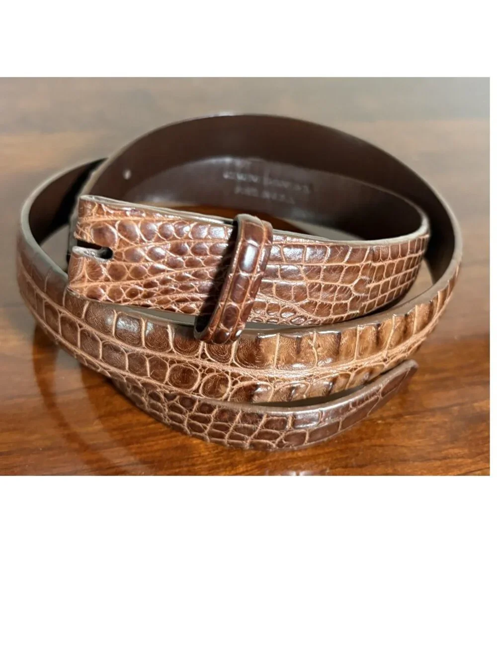 Genuine Hornback Alligator Men’s Belt Size 34 Width 1